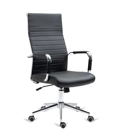Silla De Oficina Louvre Altura Regulable Acabado En Polipiel Negro. 54m(ancho ) 102/112cm(_4