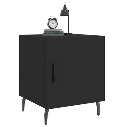 Mesitas De Noche 2 Uds Madera De Ingeniería Negro 40x40x50 Cm_2