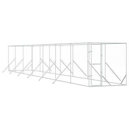 Perrera De Exterior Acero Galvanizado Plateado 2x14x2 M_0