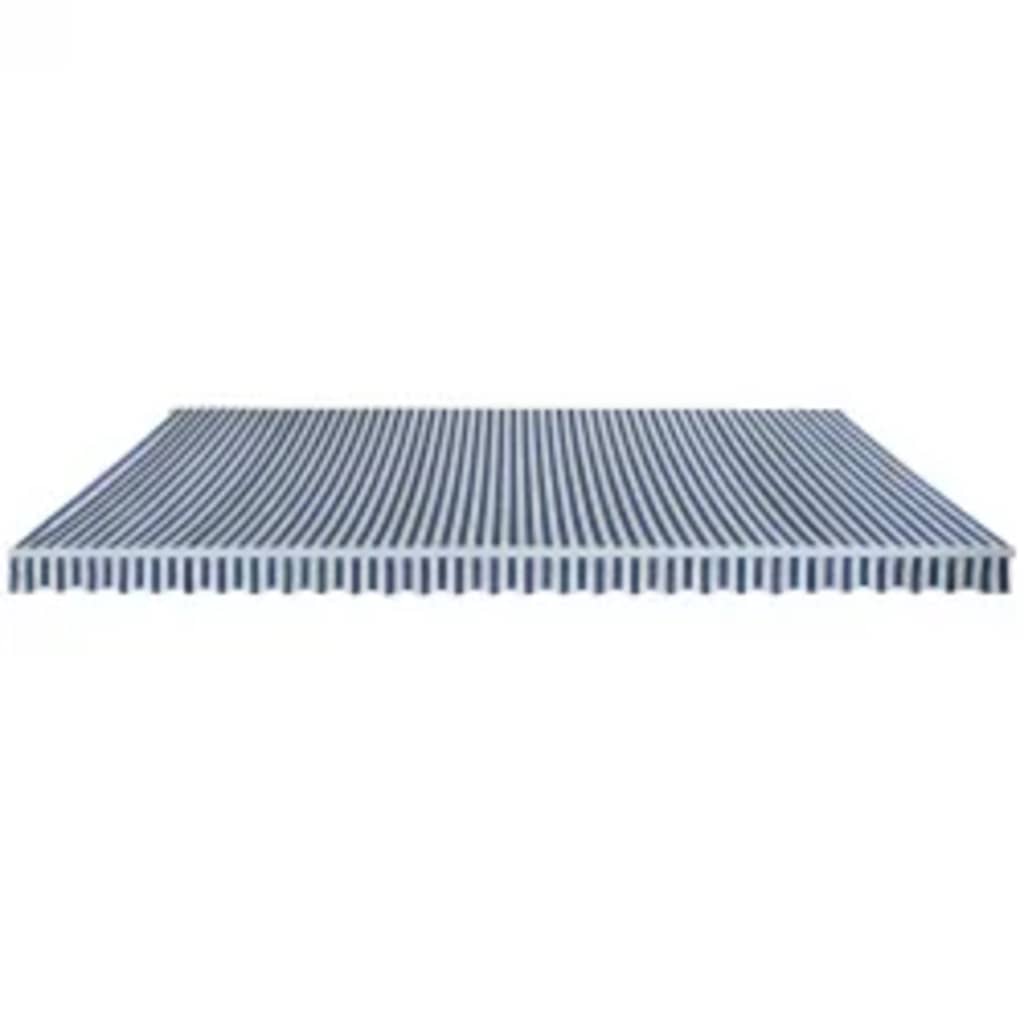 Toldo Plegable De Operación Manual 600 Cm Azul Y Blanco_0