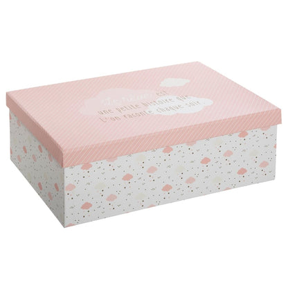 Juego De 3 Cajas De Almacenaje Blancas Y Rosas_1