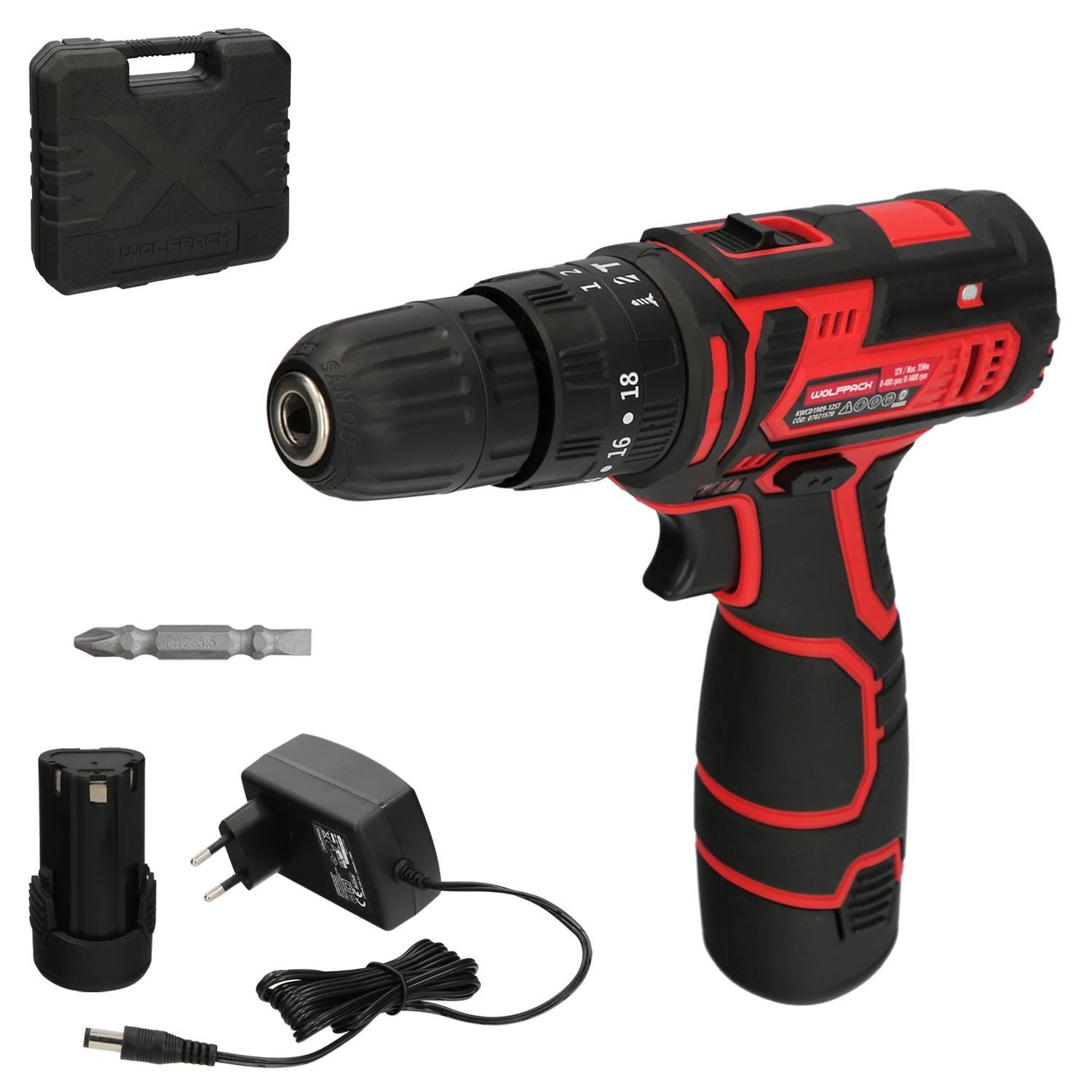 Taladro Atornillador 12 V. Con 2 Velocidades Y Percutor. Bateria 1.300 Mah. Par Apriete 35 Nm._0