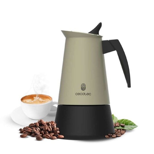 Cecotec Cafetera Italiana Piccolina 900 Green. 450ml, 10 Tazas De Café, Acero Inoxidable, Apta Todas Superficies, Filtro_0