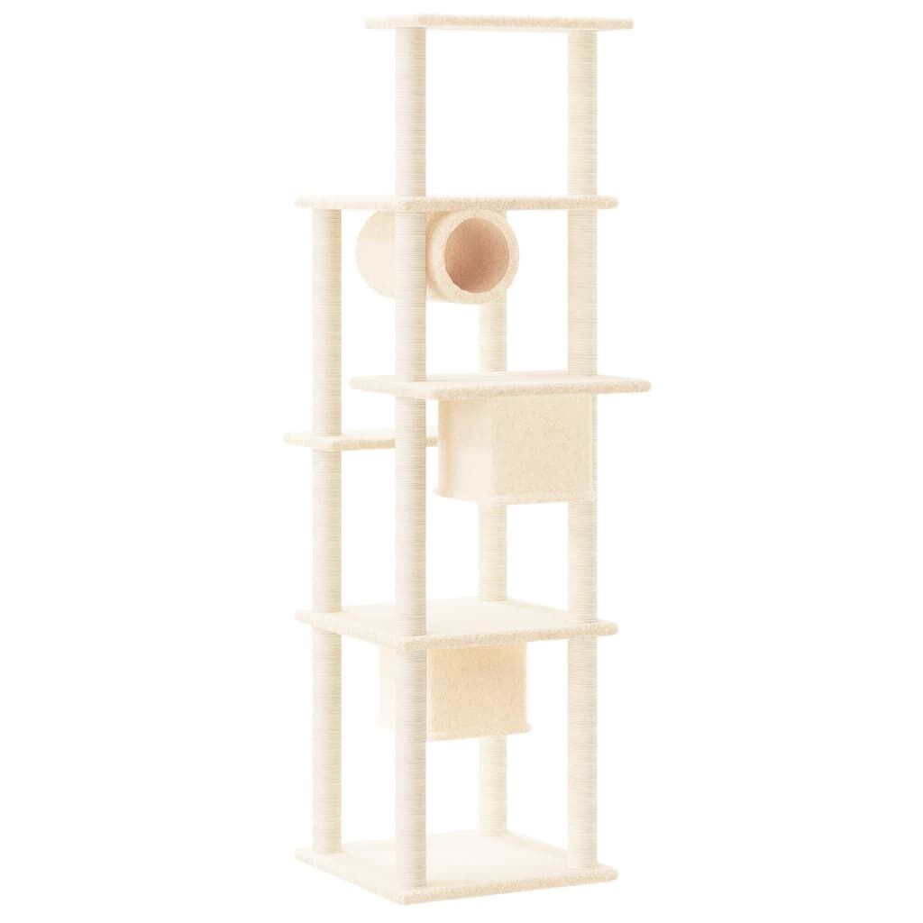 Vidaxl Rascador Para Gatos Con Postes De Sisal Crema 169 Cm_4