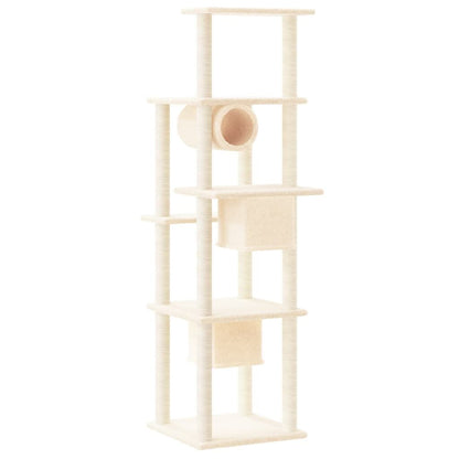 Vidaxl Rascador Para Gatos Con Postes De Sisal Crema 169 Cm_4