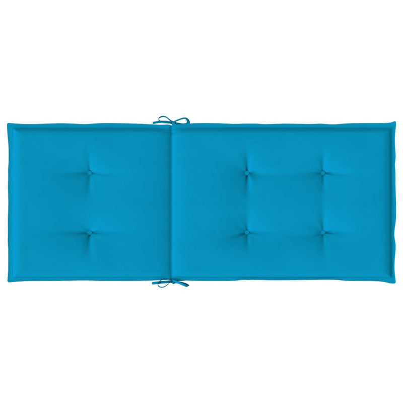 Vidaxl Cojín Silla De Jardín Respaldo Alto 2 Uds Tela Azul 120x50x3 Cm_5