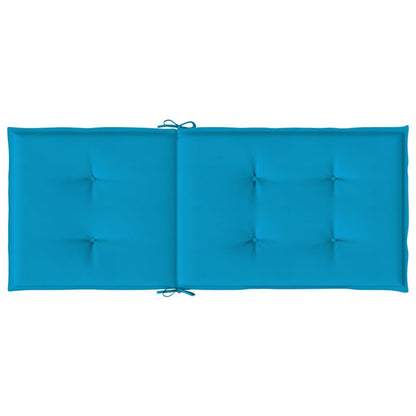 Vidaxl Cojín Silla De Jardín Respaldo Alto 2 Uds Tela Azul 120x50x3 Cm_5