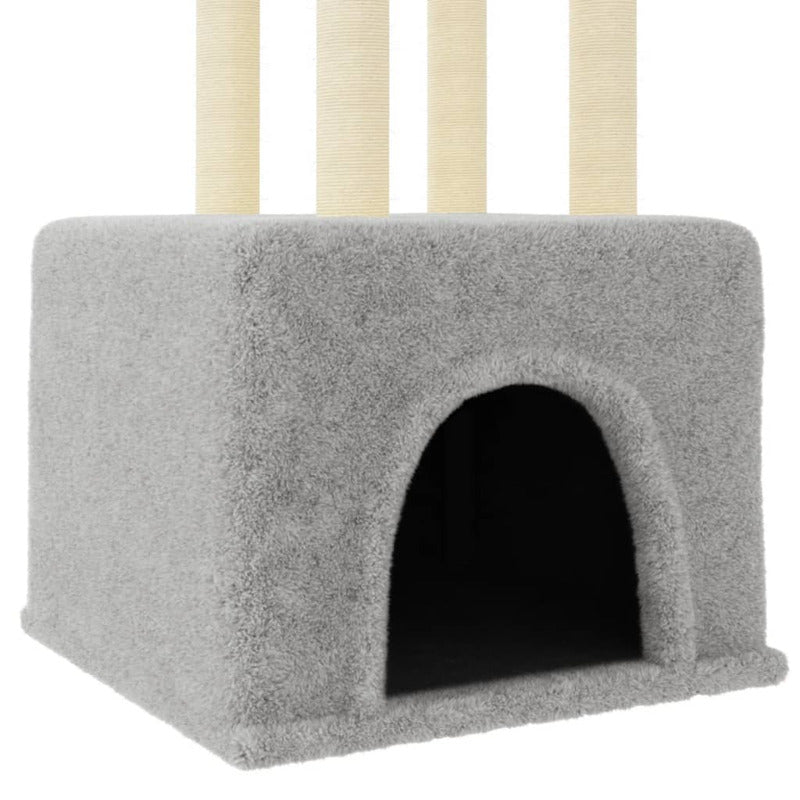 Vidaxl Rascador Para Gatos Con Postes De Sisal Gris Claro 133,5 Cm_5