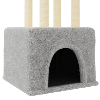Vidaxl Rascador Para Gatos Con Postes De Sisal Gris Claro 133,5 Cm_5
