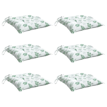 Vidaxl Cojines De Silla 6 Uds Tela Oxford Estampado Hojas 50x50x7 Cm_0