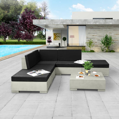 Vidaxl Set De Muebles De Jardín 6 Piezas Y Cojines Hormigón Gris_1