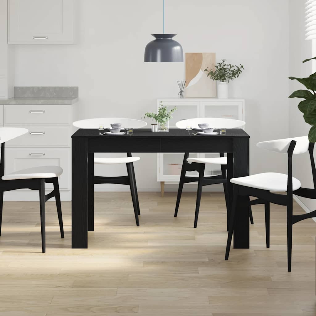 Mesa De Comedor De Madera Ingeniería Roble Negro 120x60x76 Cm_1