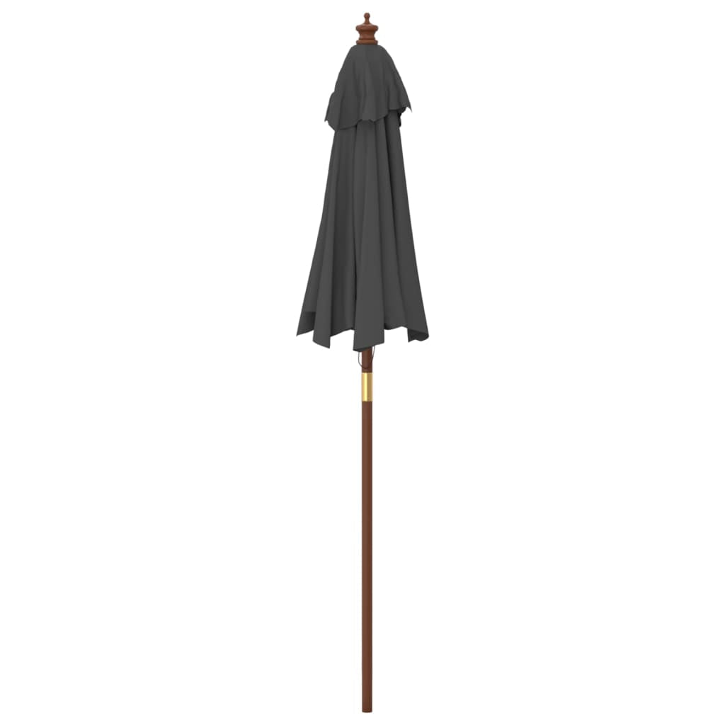 Vidaxl Sombrilla Jardín Con Poste De Madera Gris Antracita 196x231 Cm_4