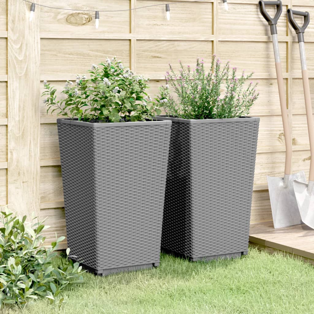 Jardineras 2 Unidades Pp Gris Claro 32,5x32,5x57 Cm_2