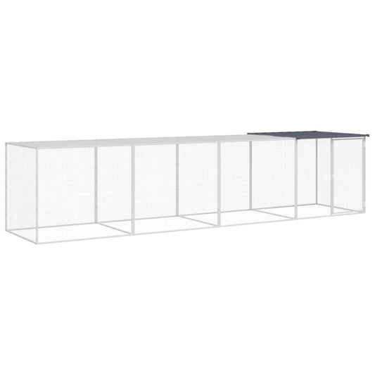 Vidaxl Gallinero Con Techo Acero Galvanizado Antracita 403x98x90 Cm_0
