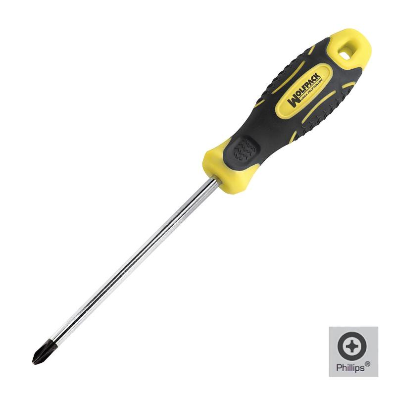 Destornillador Mango Bimaterial Phillips Nº 0 / 75 Mm. Destornillador Plano, Cromo Vanadio,_0