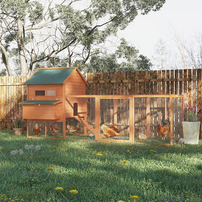 Pawhut Gallinero Exterior Madera Para 8-10 Gallinas Con 2 Nidos 347x160x150 Cm_1