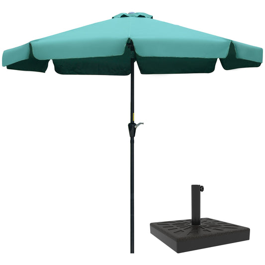 Outsunny Conjunto De Sombrilla Incluye 1 Sombrilla De Jardín Y 1 Base_0