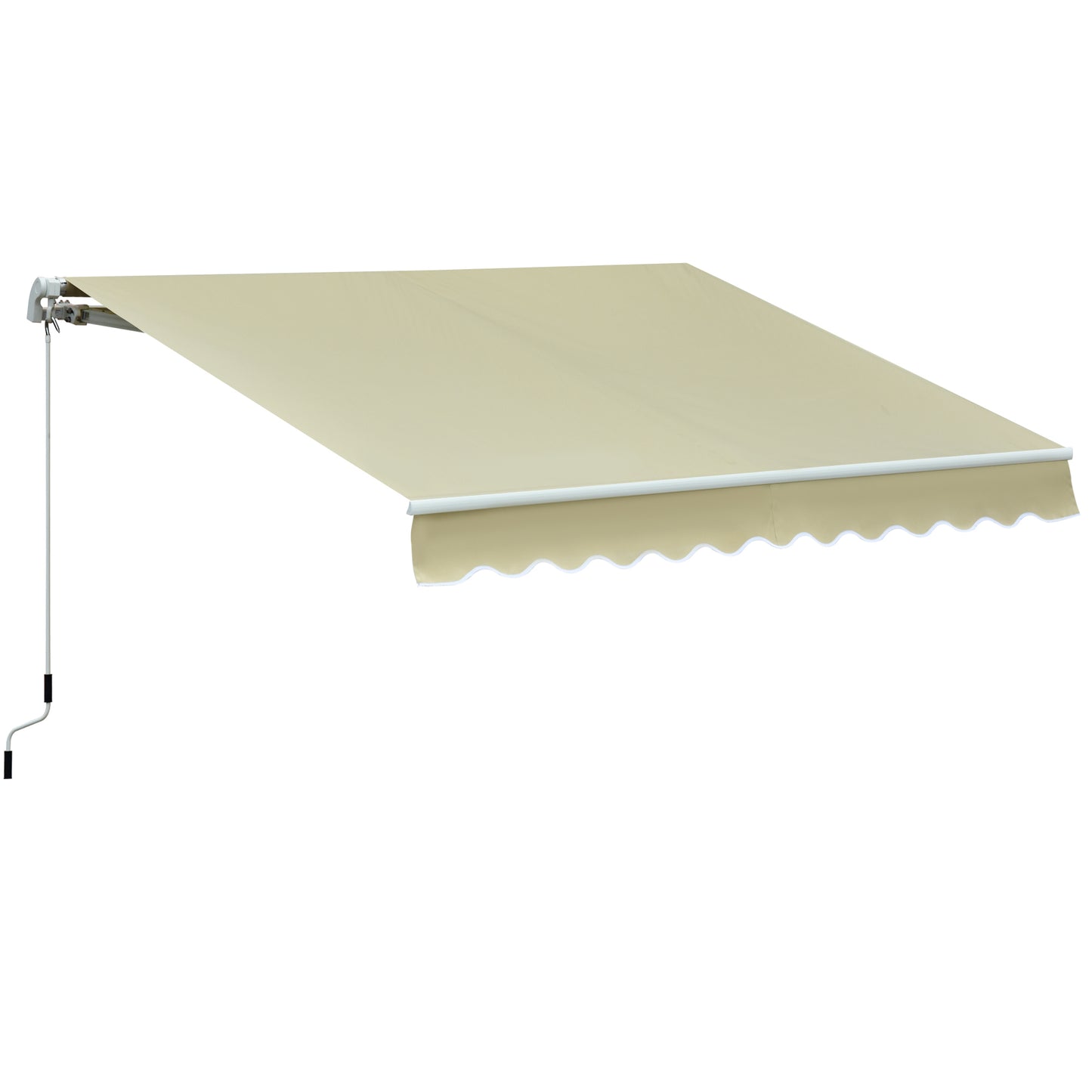 Outsunny Toldo Manual Plegable De Aluminio Manivela Ángulo Ajustable 2,95x2,5m_0