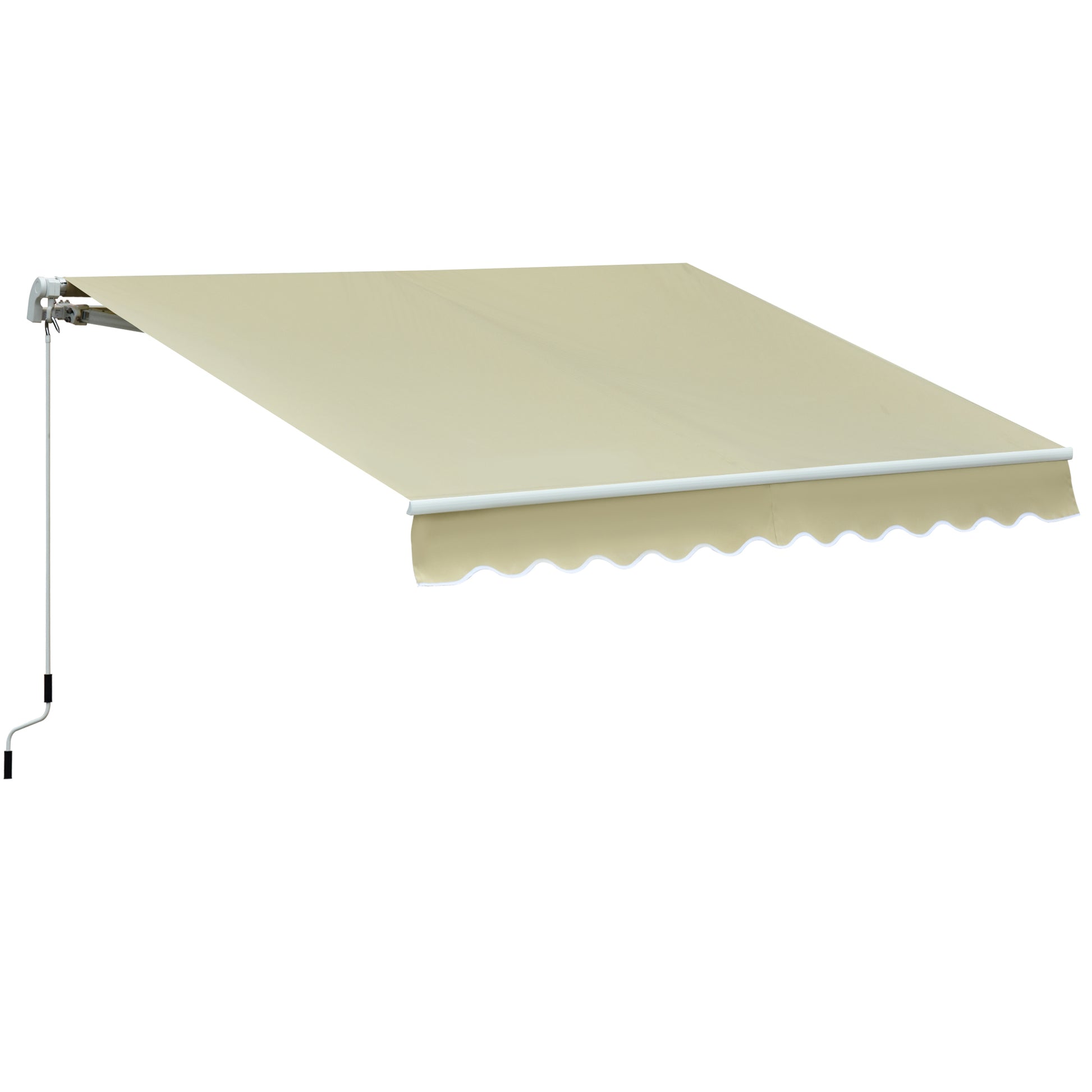 Outsunny Toldo Manual Plegable De Aluminio Manivela Ángulo Ajustable 2,95x2,5m_0