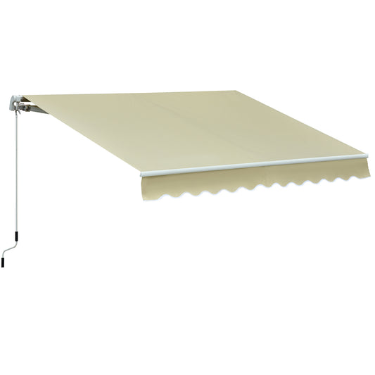 Outsunny Toldo Manual Plegable De Aluminio Manivela Ángulo Ajustable 2,95x2,5m_0