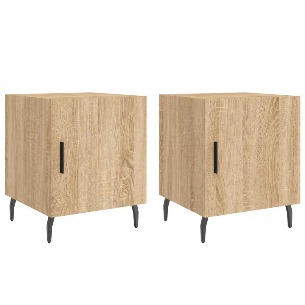 Mesitas Noche 2 Uds Madera Ingeniería Roble Sonoma 40x40x50 Cm_0