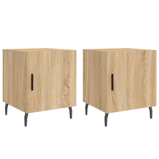 Mesitas Noche 2 Uds Madera Ingeniería Roble Sonoma 40x40x50 Cm_0
