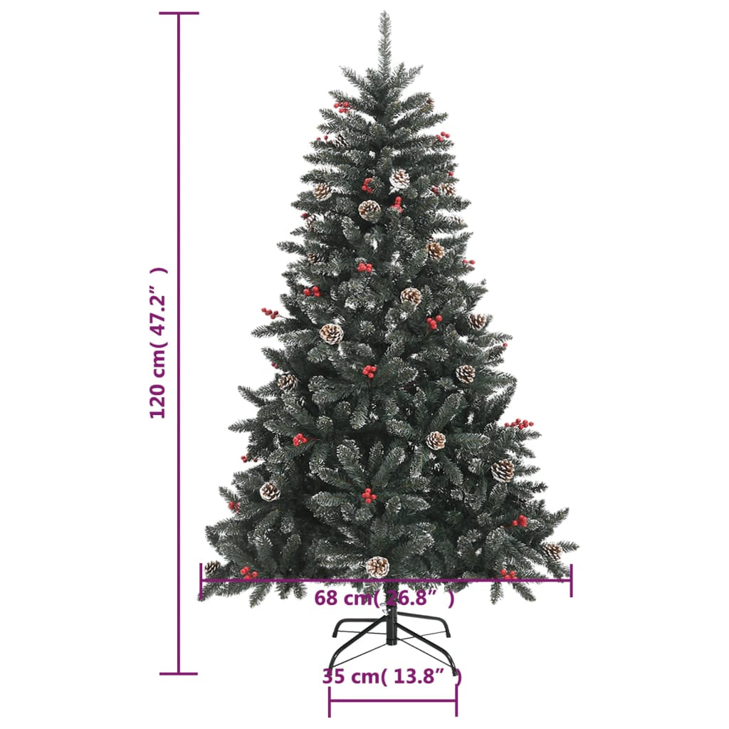 Vidaxl Árbol De Navidad Artificial Con Soporte Pvc Verde 120 Cm_2