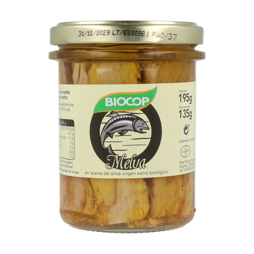 Filetes de melva en conserva Bio Biocop 195g