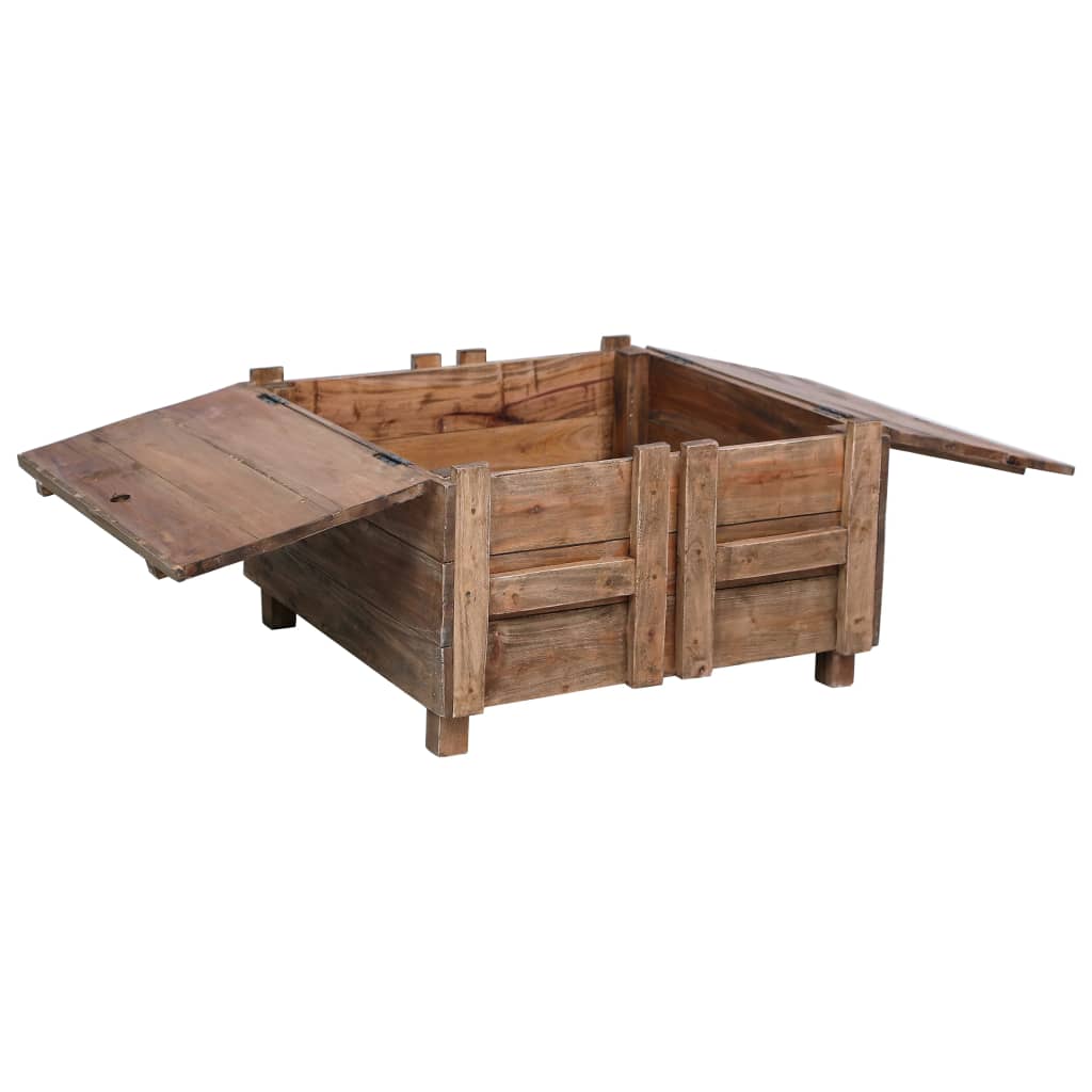 Mesa De Centro Madera Maciza De Caoba 65x65x38 Cm_3