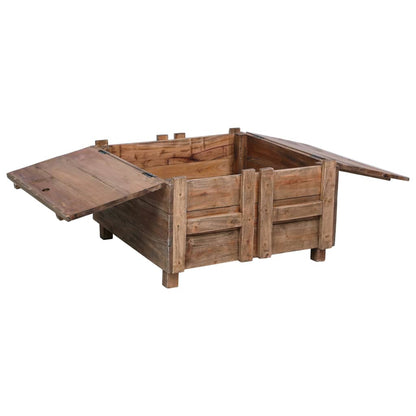 Mesa De Centro Madera Maciza De Caoba 65x65x38 Cm_3