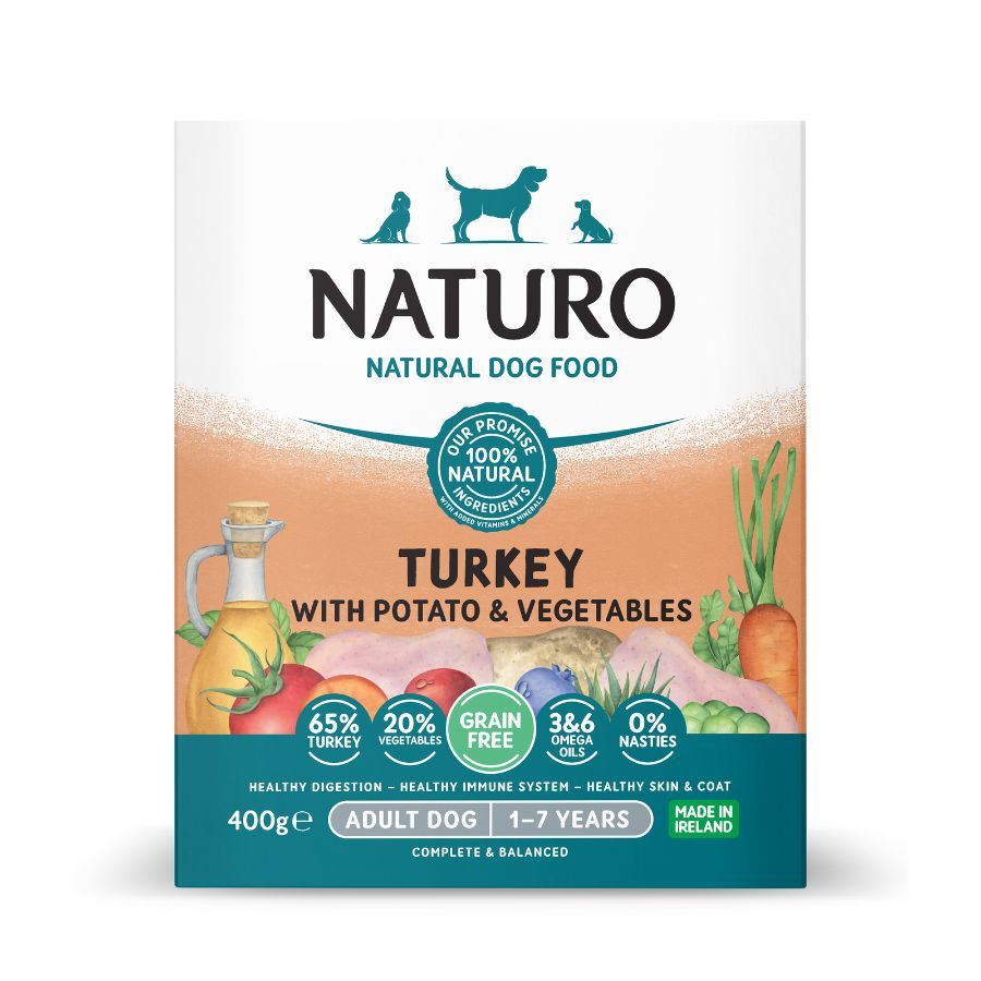 Naturo Comida Humeda Perro Grain Free Pavo Y Patata 400g X 7 Tarrinas_0