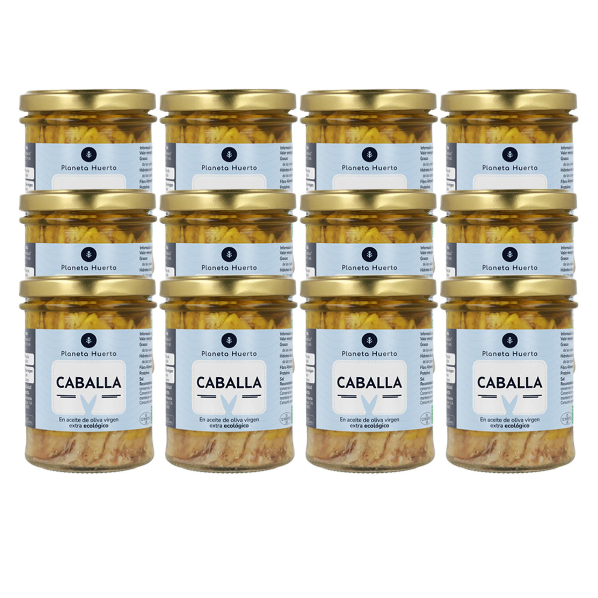 Pack 12x Caballa en aceite de oliva ECO Planeta Huerto 190 g