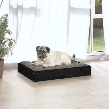 Vidaxl Cama Para Perros Madera Maciza De Pino Negro 61,5x49x9 Cm_4