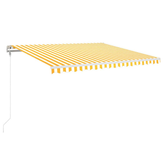 Toldo Automático Led Sensor De Viento Amarillo Blanco 400x350cm_0