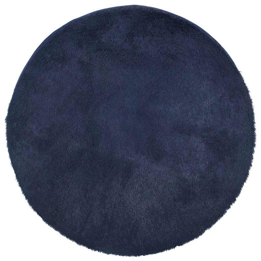 Vidaxl Alfombra De Pelo Largo Navarra Azul Marino 100x100 Cm Poliéster_0