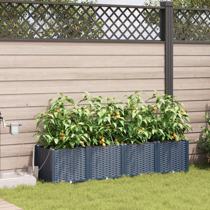 Vidaxl Jardineras Gris 160 X 40 X 37.5 Cm Acero_1