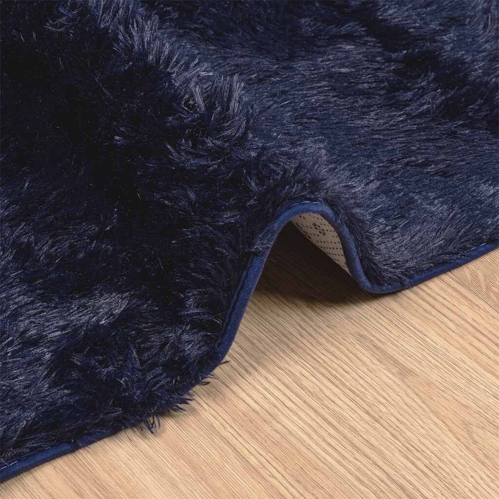 Vidaxl Alfombra De Pelo Largo Navarra Azul Marino 120x170 Cm Poliéster_4