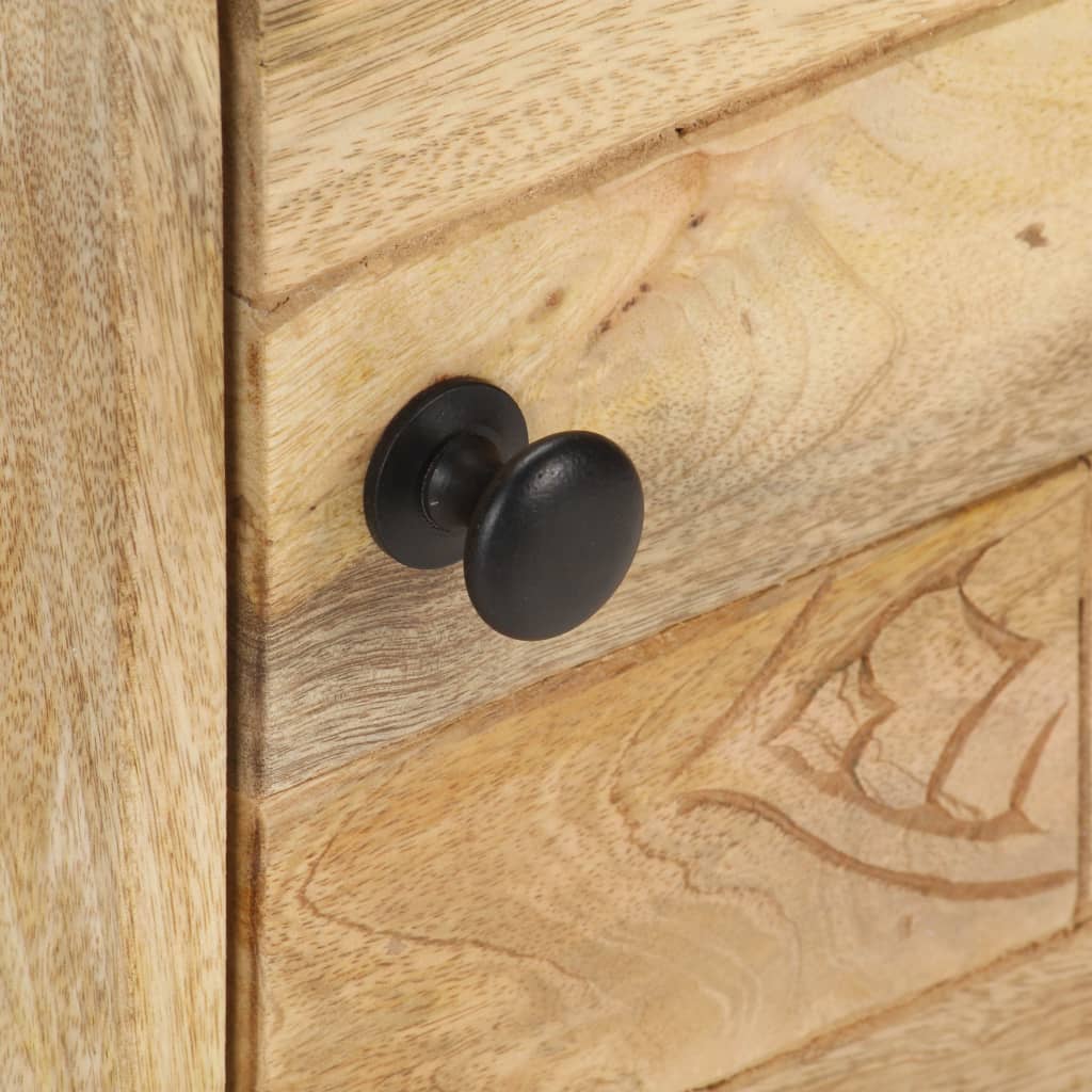 Mesita De Noche De Madera Maciza De Mango 40x30x50 Cm_4