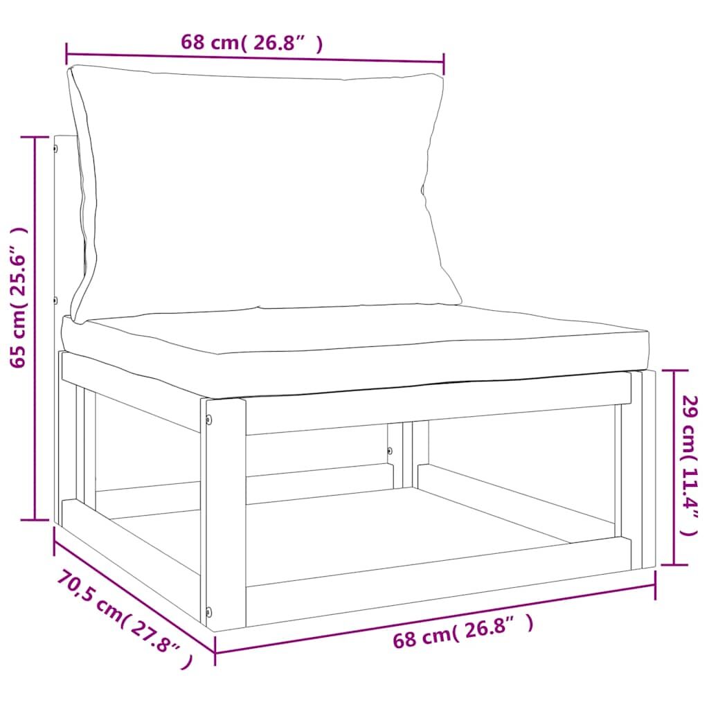 Vidaxl Set De Muebles Para Jardín 3 Piezas Con Cojines Madera Acacia_2