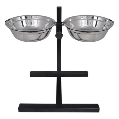 Vidaxl Soporte De Alimentación Ajustable Mascota 2x1,6l Tazón Inoxidable_2