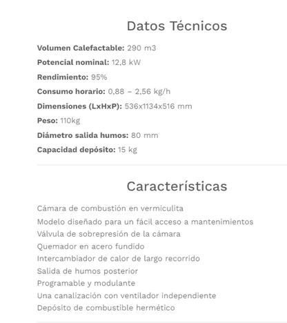 Fabricalor Estufa De Pellets Élite Plus 12 Burdeos Ventilada_1