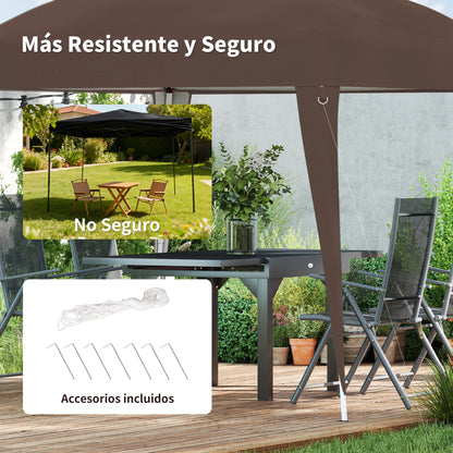 Outsunny Carpa Plegable 2,4x2,4 M De Jardín Pop Up Cenador De Acero Y Tela_5