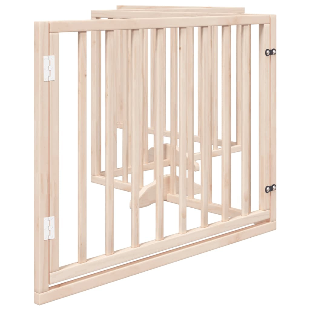 Vidaxl Puerta Para Perros Con Puerta Plegable De 4 Paneles, 320 Cm, Madera De Álamo_4