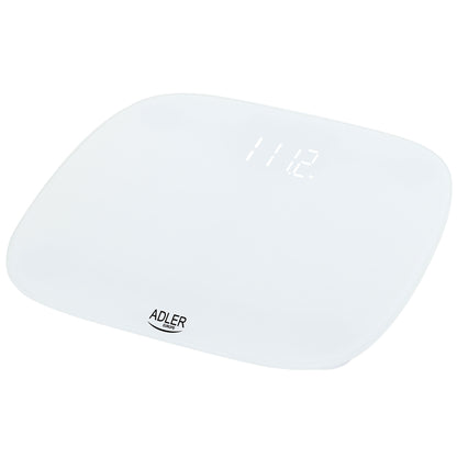 Báscula De Baño Digital Alta Precisión 180kg, Pantalla Led Apagado Automático, Vidrio Templado Adler Ad8176 Blanco
