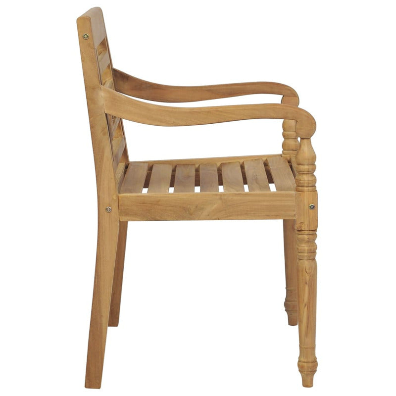 Vidaxl Sillas Batavia 6 Unidades Madera Maciza De Teca Con Cojines_5