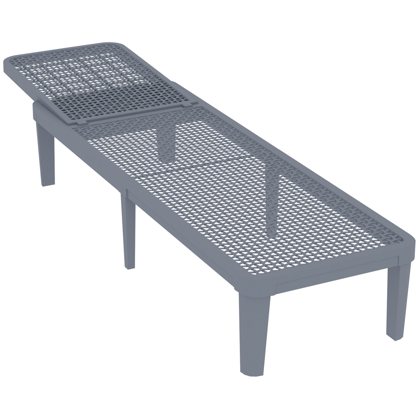 Outsunny Tumbona Jardín Exterior Con Respaldo Ajustable 191x55x35,5 Cm Gris_3