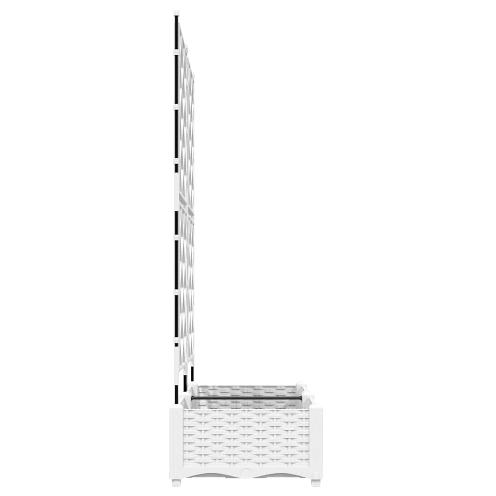 Vidaxl Maceta De Jardín Con Enrejado 2 Pcs Blanco 80 X 40 X 125.5 Cm_4