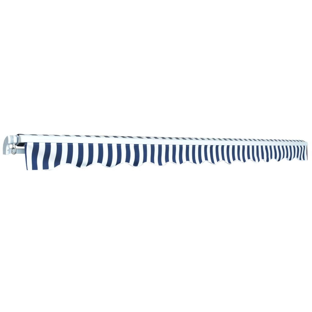 Toldo Plegable De Operación Manual 450 Cm Azul Y Blanco_2