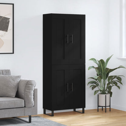 Aparador Alto Madera Contrachapada Negro 69,5x34x180 Cm_0